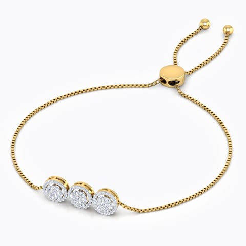 Ahana Seven Stone Adjustable Diamond Bracelet Diamond Bracelets 18 Karat Yellow Gold Ahana Seven Stone Adjustable Diamond Bracelet