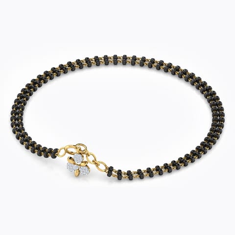 Dipanita Diamond Mangalsutra Bracelet Diamond Bracelets 18 Karat Yellow Gold Dipanita Diamond Mangalsutra Bracelet