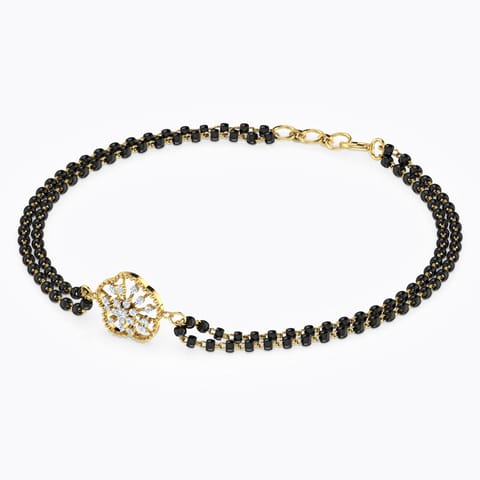Aanya Diamond Mangalsutra Bracelet Diamond Bracelets 18 Karat Yellow Gold Aanya Diamond Mangalsutra Bracelet