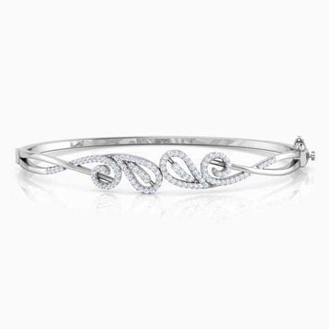Paisley Scroll Diamond Bracelet Diamond Bracelets 18 Karat White Gold Paisley Scroll Diamond Bracelet