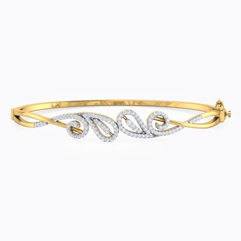 Paisley Scroll Diamond Bracelet Diamond Bracelets 18 Karat Yellow Gold Paisley Scroll Diamond Bracelet