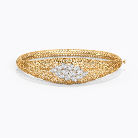 Wild Rhea Leaf Diamond Bracelet Diamond Bracelets 18 Karat Yellow Gold Wild Rhea Leaf Diamond Bracelet