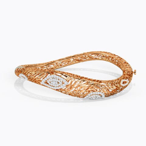 Batino Wood Grain Diamond Bracelet Diamond Bracelets 18 Karat Rose Gold Batino Wood Grain Diamond Bracelet