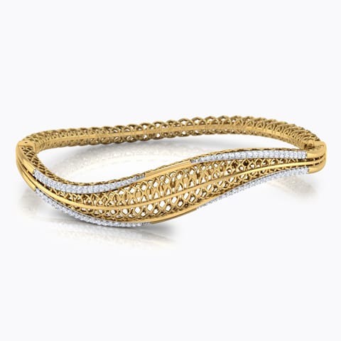 Alder Leaf Diamond Bracelet Diamond Bracelets 18 Karat Yellow Gold Alder Leaf Diamond Bracelet