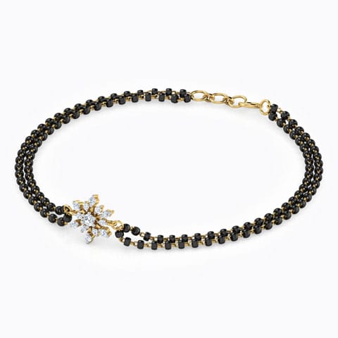 Vedika Diamond Mangalsutra Bracelet Diamond Bracelets 18 Karat Yellow Gold Vedika Diamond Mangalsutra Bracelet