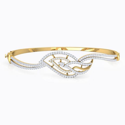 Twine Leaf Diamond Bracelet Diamond Bracelets 18 Karat Yellow Gold Twine Leaf Diamond Bracelet
