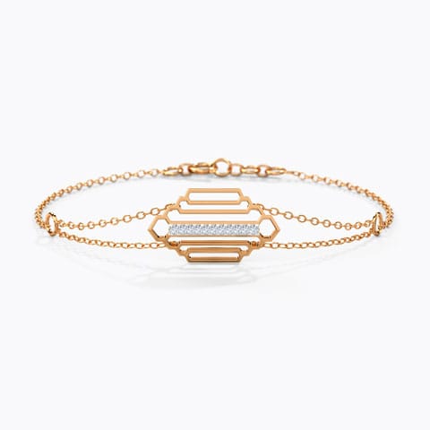 Regal Stepped Diamond Bracelet Diamond Bracelets 18 Karat Rose Gold Regal Stepped Diamond Bracelet