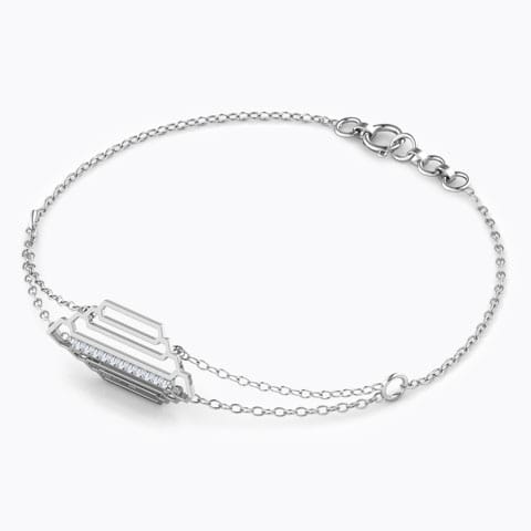 Regal Stepped Diamond Bracelet Diamond Bracelets 18 Karat White Gold Regal Stepped Diamond Bracelet