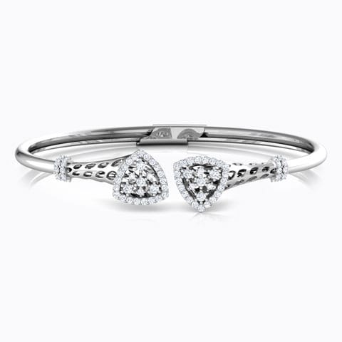 Trigon Diamond Bracelet Diamond Bracelets 14 Karat White Gold Trigon Diamond Bracelet
