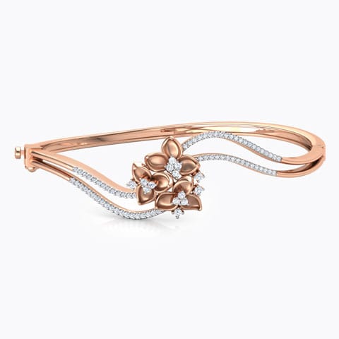 Floral Bouquet Diamond Bracelet Diamond Bracelets 14 Karat Rose Gold Floral Bouquet Diamond Bracelet