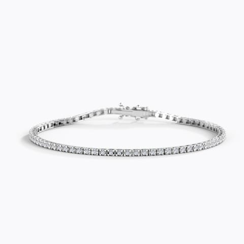 Sleek Diamond Tennis Bracelet Diamond Bracelets 18 Karat White Gold Sleek Diamond Tennis Bracelet