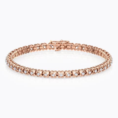 Glimmer Floret Diamond Tennis Bracelet Diamond Bracelets 18 Karat Rose Gold Glimmer Floret Diamond Tennis Bracelet