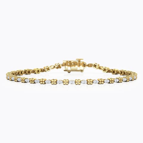 Twinkle Floret Tennis Diamond Bracelet Diamond Bracelets 18 Karat Yellow Gold Twinkle Floret Tennis Diamond Bracelet