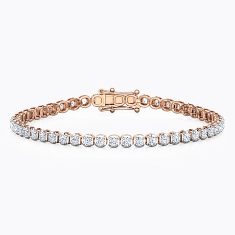 Shimmer Diamond Tennis Bracelet Diamond Bracelets 18 Karat Rose Gold Shimmer Diamond Tennis Bracelet
