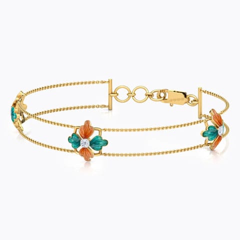 Mahira Tulip Diamond Bracelet Diamond Bracelets 18 Karat Yellow Gold Mahira Tulip Diamond Bracelet