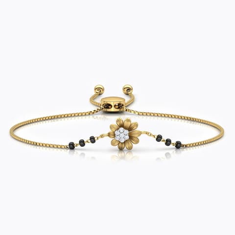 Laksha Diamond Mangalsutra Bracelet Diamond Bracelets 18 Karat Yellow Gold Laksha Diamond Mangalsutra Bracelet