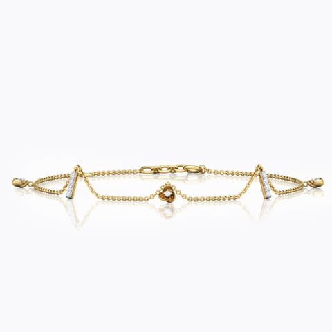 Trillium Charm Diamond Bracelet Diamond Bracelets 18 Karat Yellow Gold Trillium Charm Diamond Bracelet