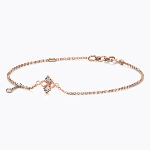 Blooming Diamond Charm Bracelet Diamond Bracelets 18 Karat Rose Gold Blooming Diamond Charm Bracelet