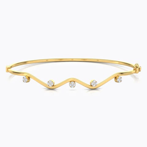 Curvy Cluster Diamond Bracelet Diamond Bracelets 18 Karat Yellow Gold Curvy Cluster Diamond Bracelet