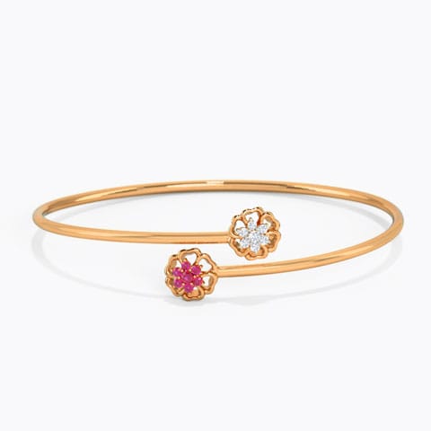 Pansy Gemstone Bracelet Diamond,Gemstone Bracelets 18 Karat Rose Gold Pansy Gemstone Bracelet