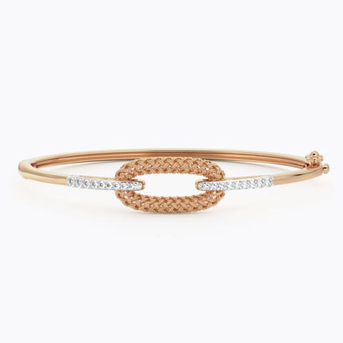 Edgy Twill Diamond Bracelet Diamond Bracelets 18 Karat Rose Gold Edgy Twill Diamond Bracelet