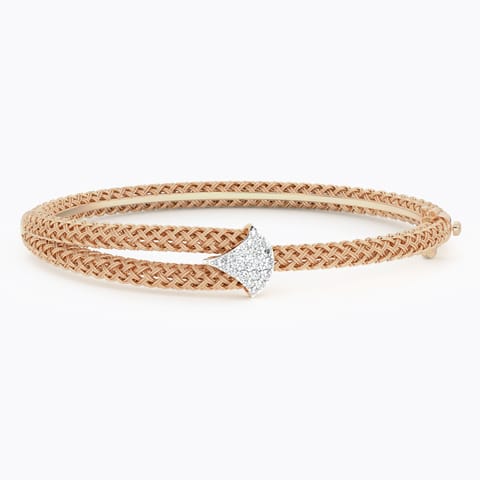 Flare Twill Diamond Bracelet Diamond Bracelets 18 Karat Rose Gold Flare Twill Diamond Bracelet