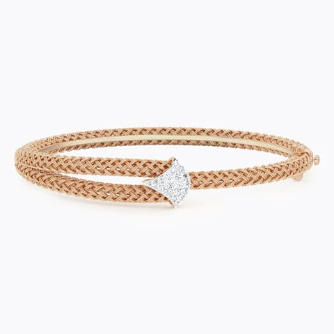 Flare Twill Diamond Bracelet Diamond Bracelets 18 Karat Rose Gold Flare Twill Diamond Bracelet