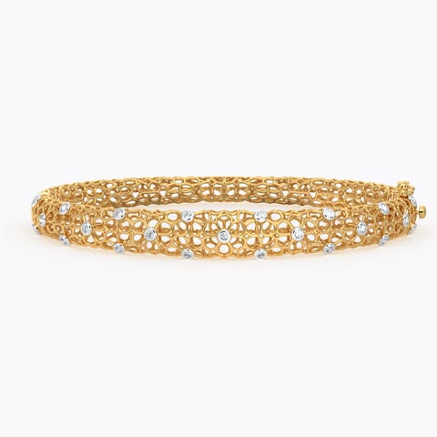 Anika Floral Mesh Diamond Bracelet Diamond Bracelets 18 Karat Yellow Gold Anika Floral Mesh Diamond Bracelet