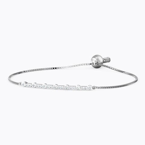 Classic Diamond Adjustable Bracelet Diamond Bracelets 18 Karat White Gold Classic Diamond Adjustable Bracelet