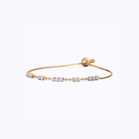Diamond Array Adjustable Bracelet Diamond Bracelets 18 Karat Rose Gold Diamond Array Adjustable Bracelet