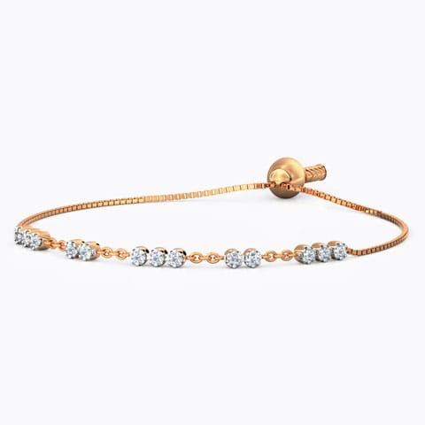 Diamond Array Adjustable Bracelet Diamond Bracelets 18 Karat Rose Gold Diamond Array Adjustable Bracelet