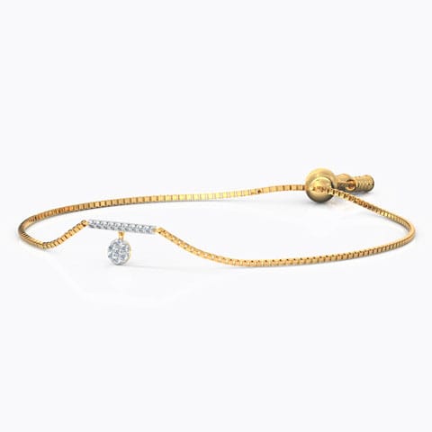 Dangling Adjustable Diamond Bracelet Diamond Bracelets 18 Karat Yellow Gold Dangling Adjustable Diamond Bracelet
