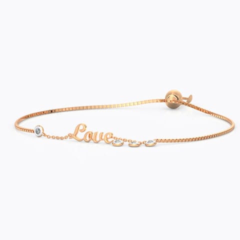 Love Diamond Adjustable Bracelet Diamond Bracelets 18 Karat Rose Gold Love Diamond Adjustable Bracelet