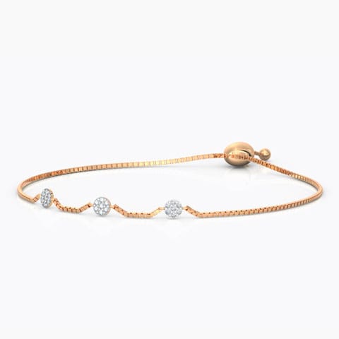 Cluster Diamond Adjustable Bracelet Diamond Bracelets 18 Karat Rose Gold Cluster Diamond Adjustable Bracelet