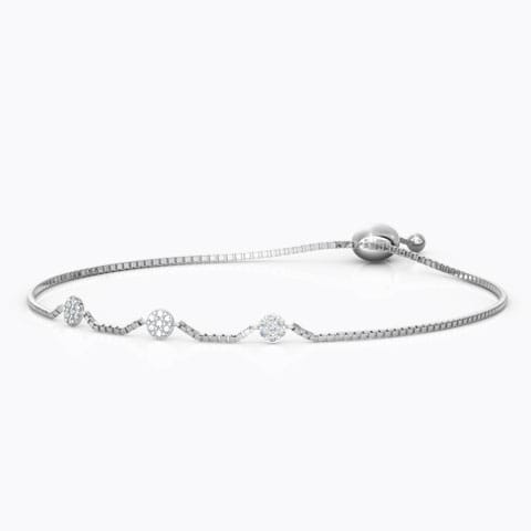 Cluster Diamond Adjustable Bracelet Diamond Bracelets 18 Karat White Gold Cluster Diamond Adjustable Bracelet