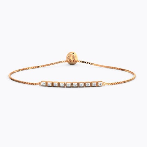 Cubic Diamond Adjustable Bracelet Diamond Bracelets 18 Karat Rose Gold Cubic Diamond Adjustable Bracelet