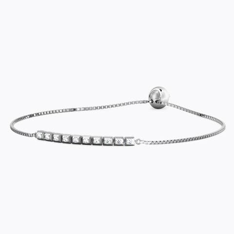 Cubic Diamond Adjustable Bracelet Diamond Bracelets 18 Karat White Gold Cubic Diamond Adjustable Bracelet