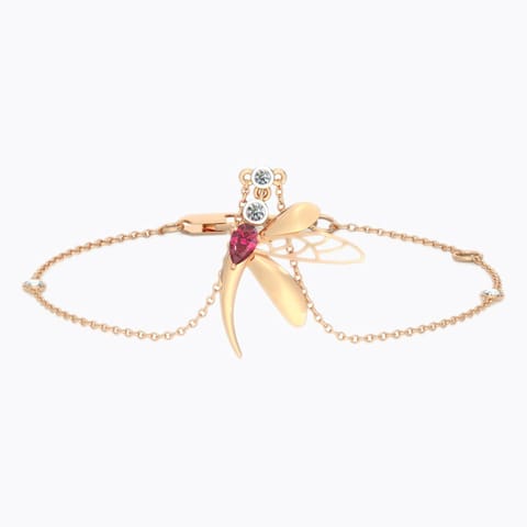 Pinion Dragonfly Gemstone Bracelet Diamond,Gemstone Bracelets 14 Karat Rose Gold Pinion Dragonfly Gemstone Bracelet