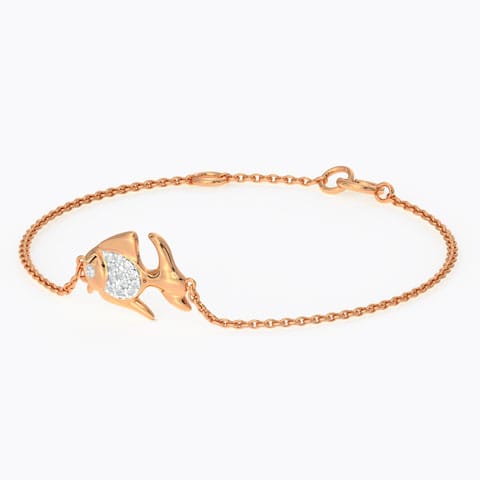 Baby Fishy Kids' Diamond Bracelet Diamond Bracelets 14 Karat Rose Gold Baby Fishy Kids' Diamond Bracelet