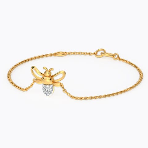 Bumblebee Kids' Diamond Bracelet Diamond Bracelets 14 Karat Yellow Gold Bumblebee Kids' Diamond Bracelet