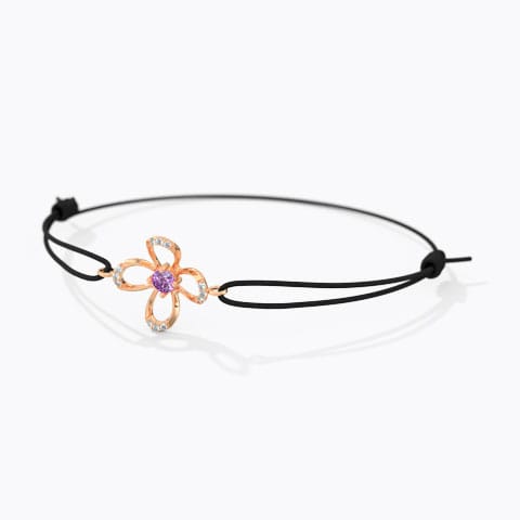 Minimal Floret Gemstone Bracelet Diamond,Gemstone Bracelets 14 Karat Rose Gold Minimal Floret Gemstone Bracelet