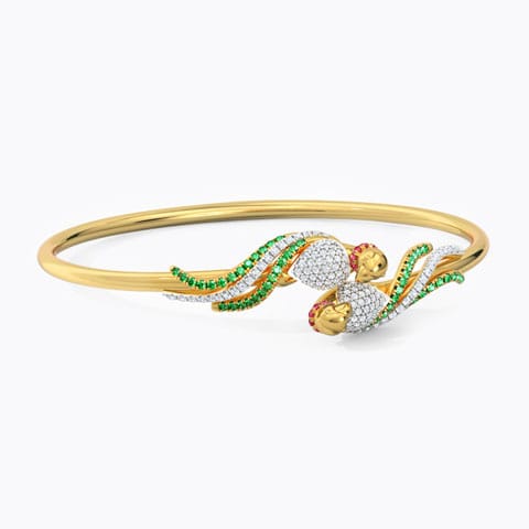 Magnificent Parrot Gemstone Bracelet Diamond,Gemstone Bracelets 18 Karat Yellow Gold Magnificent Parrot Gemstone Bracelet