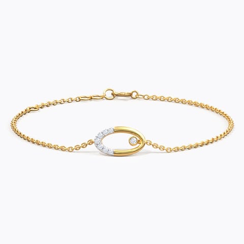 Ovate Pop Diamond Bracelet Diamond Bracelets 14 Karat Yellow Gold Ovate Pop Diamond Bracelet
