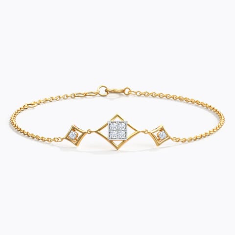 Trio Quad Diamond Bracelet Diamond Bracelets 14 Karat Yellow Gold Trio Quad Diamond Bracelet
