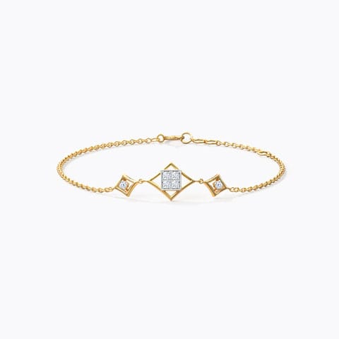 Trio Quad Diamond Bracelet Diamond Bracelets 14 Karat Yellow Gold Trio Quad Diamond Bracelet