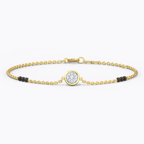 Isha Diamond Mangalsutra Bracelet Diamond Bracelets 14 Karat Yellow Gold Isha Diamond Mangalsutra Bracelet
