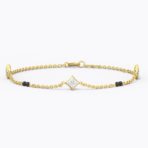 Noor Diamond Mangalsutra Bracelet Diamond Bracelets 14 Karat Yellow Gold Noor Diamond Mangalsutra Bracelet