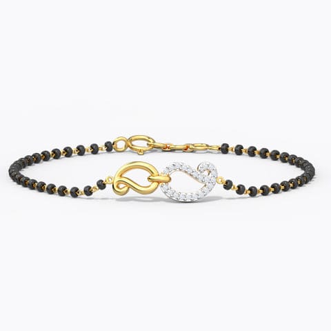 Ishani Diamond Mangalsutra Bracelet Diamond Bracelets 14 Karat Yellow Gold Ishani Diamond Mangalsutra Bracelet