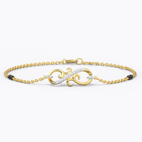 Sarah Diamond Mangalsutra Bracelet Diamond Bracelets 14 Karat Yellow Gold Sarah Diamond Mangalsutra Bracelet