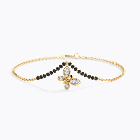 Aisha Diamond Mangalsutra Bracelet Diamond Bracelets 14 Karat Yellow Gold Aisha Diamond Mangalsutra Bracelet